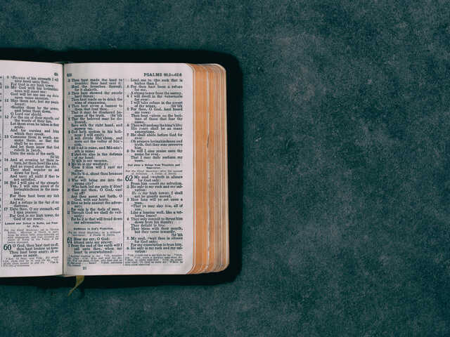 the bible open to psalms